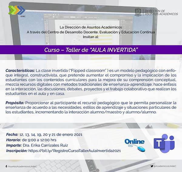 Invita UAdeC al curso-taller