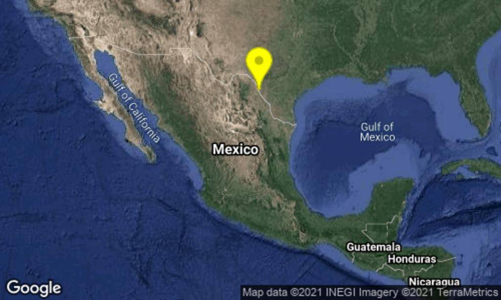 Se registró sismo de 4.2 grados 15 kilómetros al sureste de Piedras Negras.