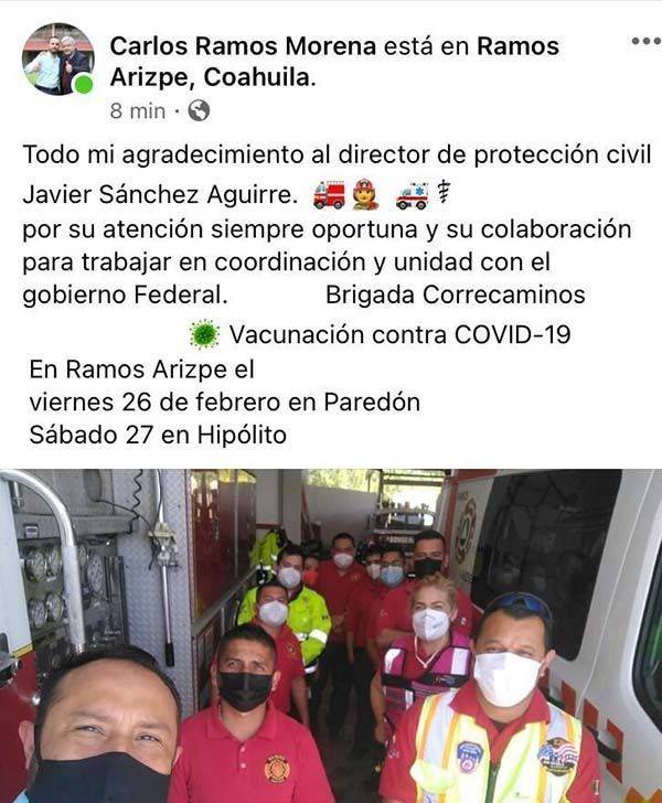 Se prepara Ramos para recibir vacunas