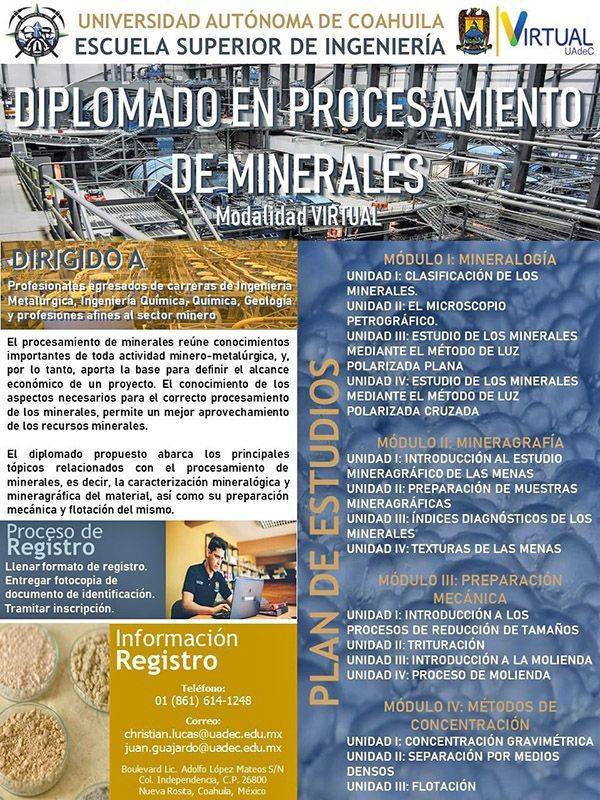 Imparten diplomado virtual en minerales