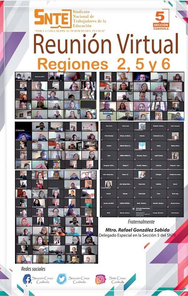 Participa Sección 5 en 3 reuniones virtuales