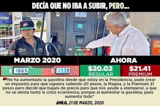 Rebasa la gasolina 20 pesos por litro