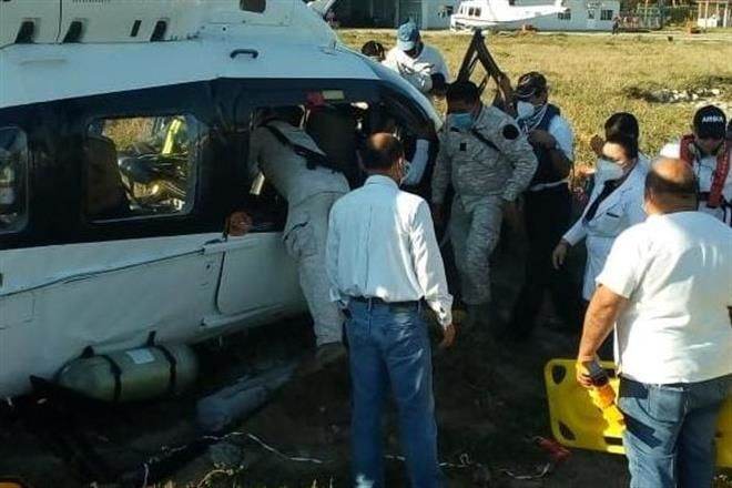 Se accidenta helicóptero en Dos Bocas; reportan dos heridos