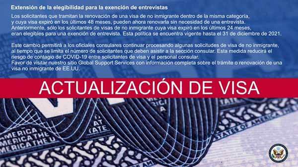 EU renovará visas sin necesidad de entrevista