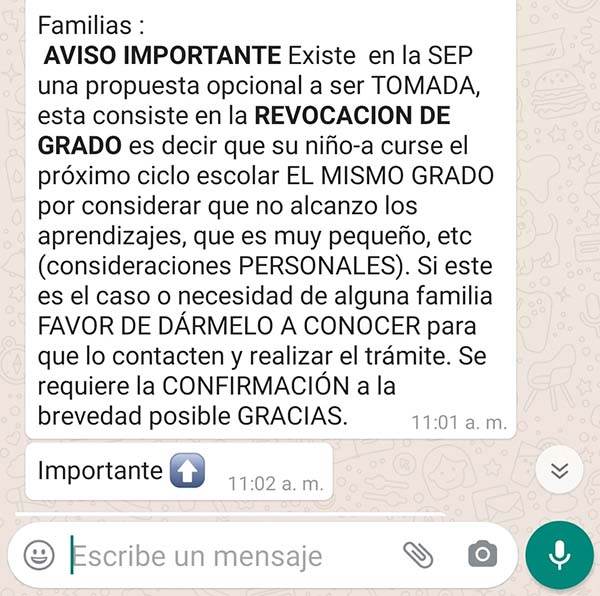 Pueden padres de familia pedir que hijos repitan año