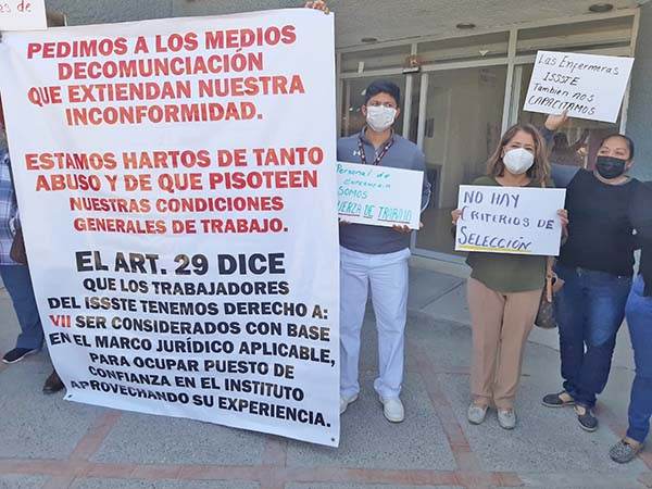 Mantienen protesta pacífica en el ISSSTE