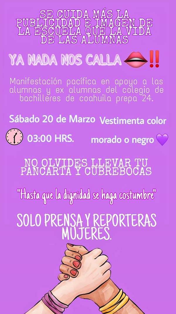 Amagan con protesta alumnas de Prepa 24