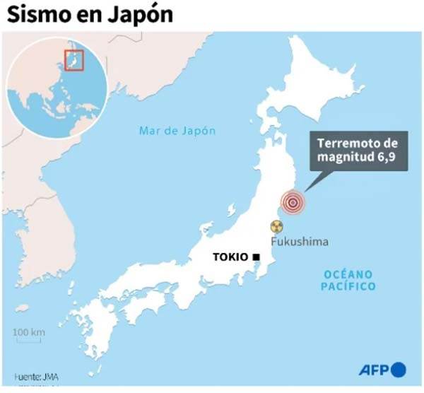 Japón levanta alerta de tsunami tras sismo de magnitud 6.9