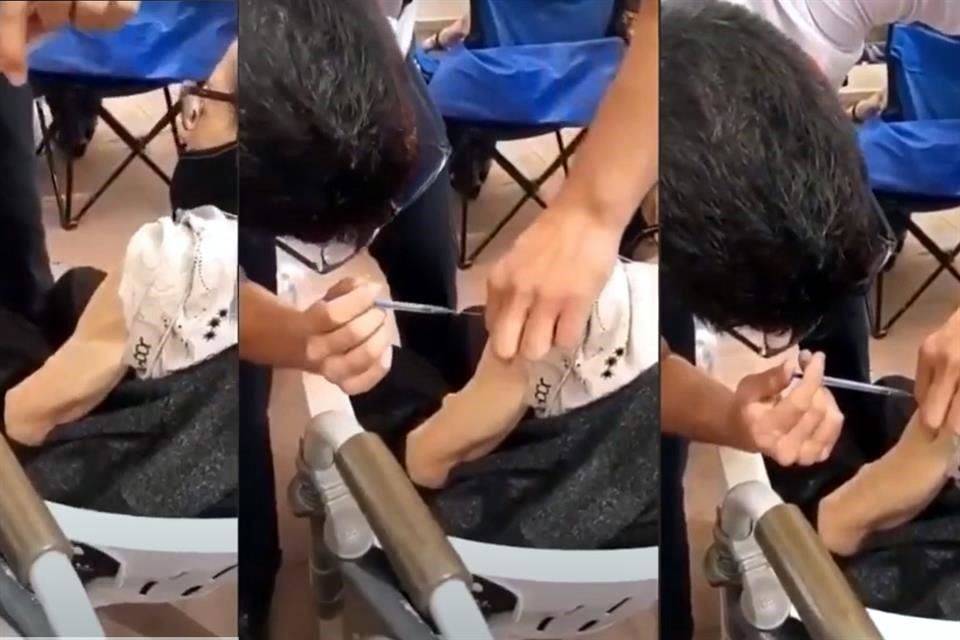 La ‘vacunan’ contra Covid con jeringa vacía en Sonora
