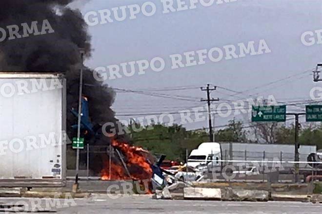 Cae helicóptero en vía de NL; confirman un muerto