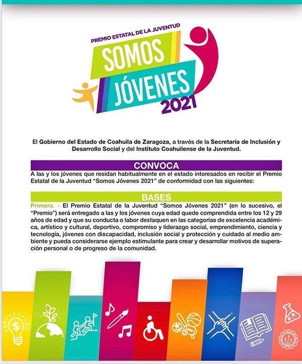 Convoca ICOJUVE al “Somos jóvenes 2021”