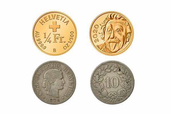 Einstein sacando la legua, la moneda más pequeña del mundo