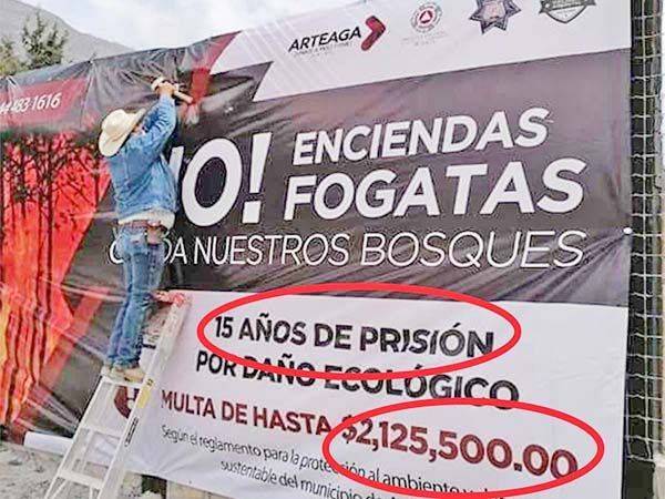 Habrá prisión y multas millonarias por fogatas