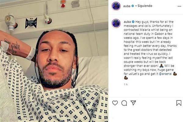 Anuncia Aubameyang que se contagió de malaria