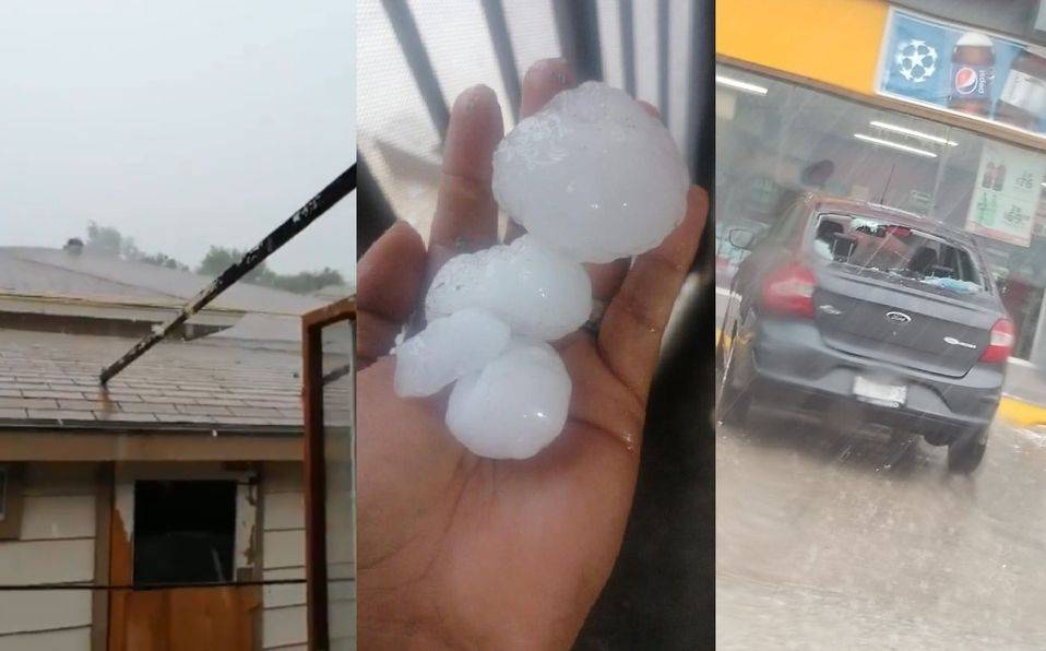 Registran fuerte granizada en Acuña, Coahuila; activan alerta por tornados