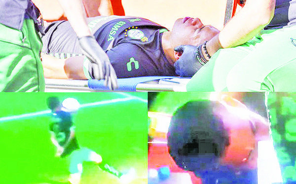 Balonazo mandó al hospital con oxígeno a Ronaldo Prieto