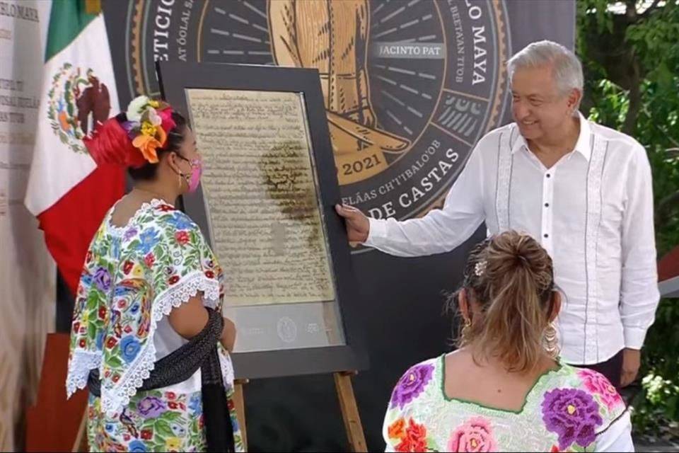Ofrece AMLO perdón; mayas piden plan de desarrollo
