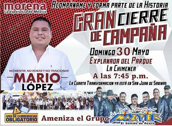 Mayito cerrará hoy campaña