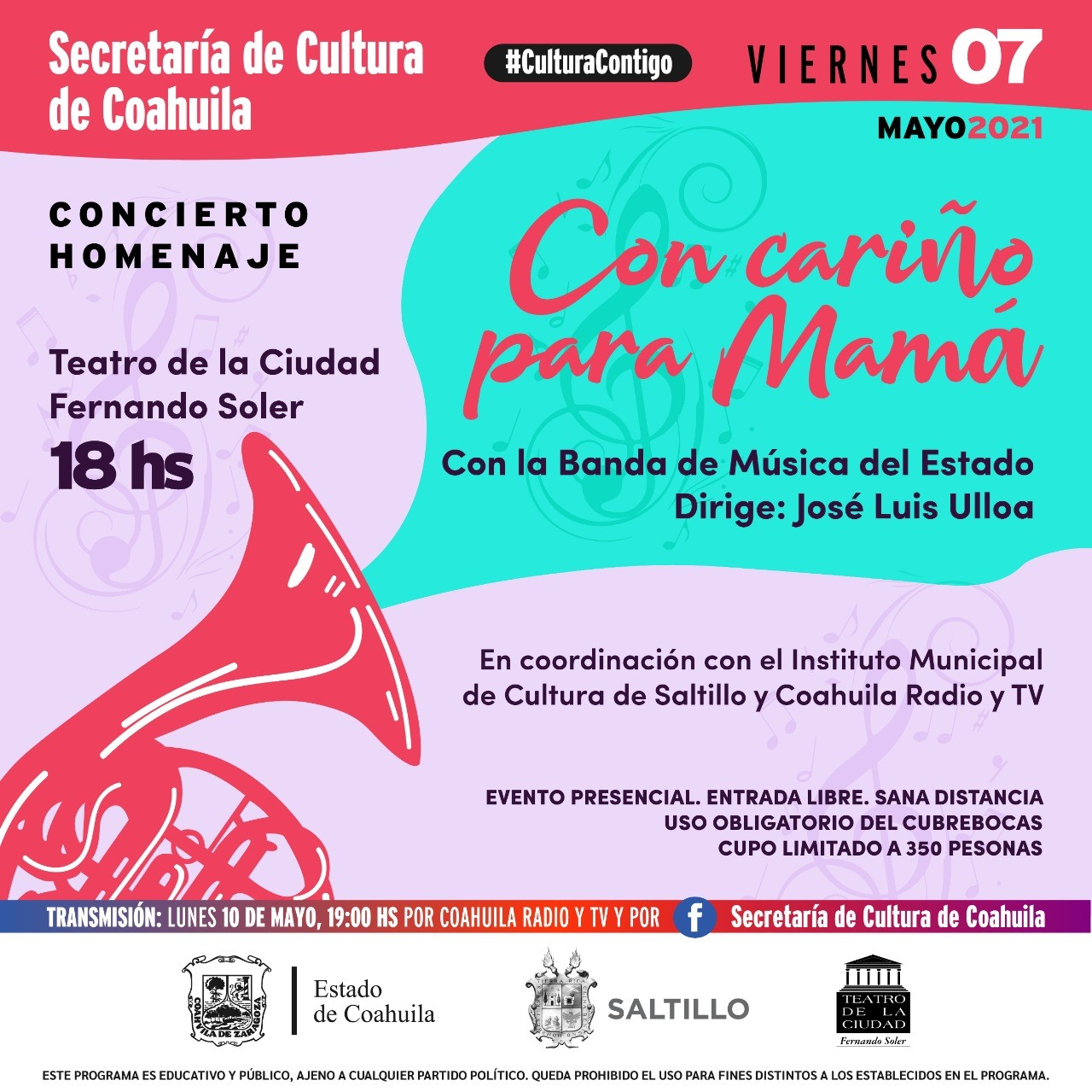 CULTURA COAHUILA FESTEJARÁ A MAMÁS EN SU DÍA CON UN GRAN CONCIERTO