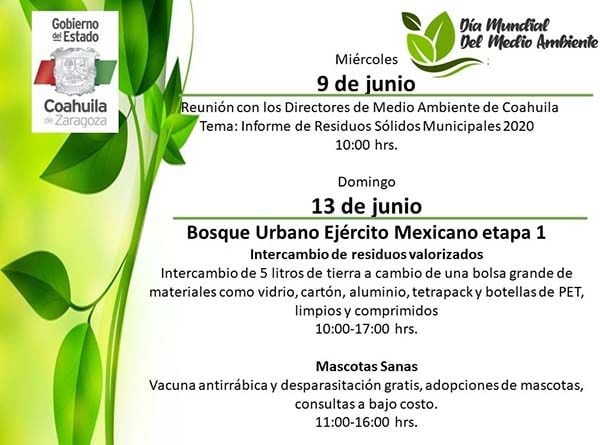 Celebrará Coahuila el Día del Medio Ambiente
