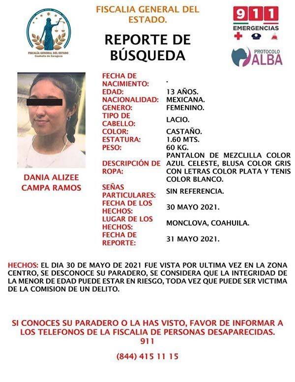 Activa FGE protocolo en búsqueda de Dania