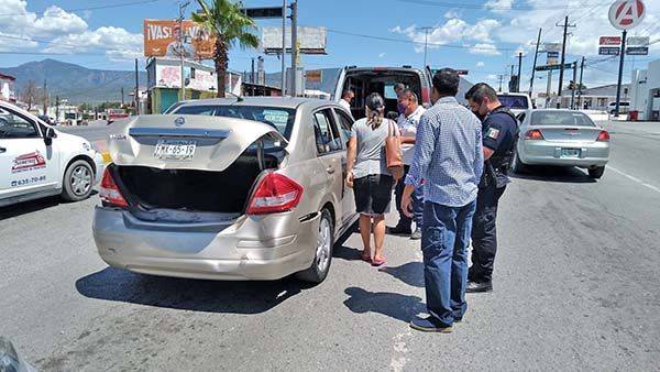 Una lesionada en choque por alcance