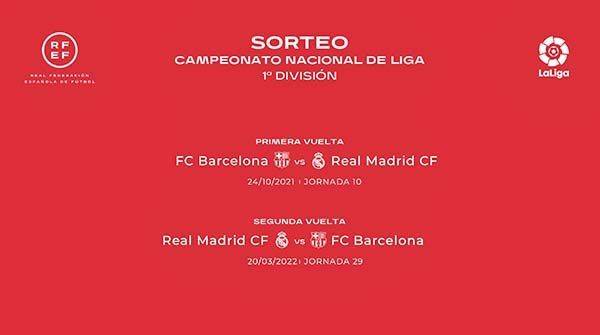 LALIGA: CLÁSICO ENTRE BARCELONA Y REAL MADRID SERÁ EN OCTUBRE Y MARZO