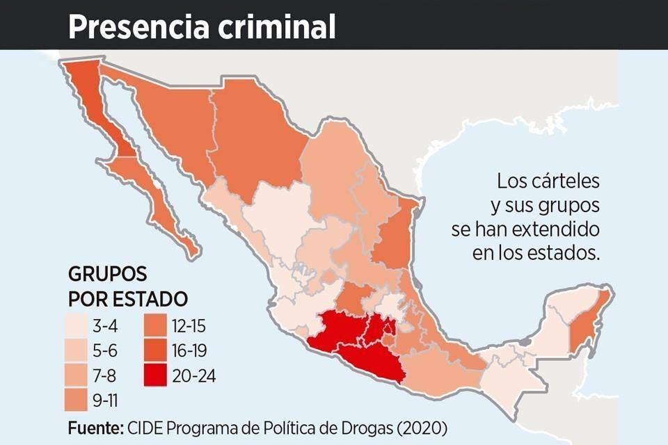 Ve AMLO sólo 3 cárteles… pero existen 20 más