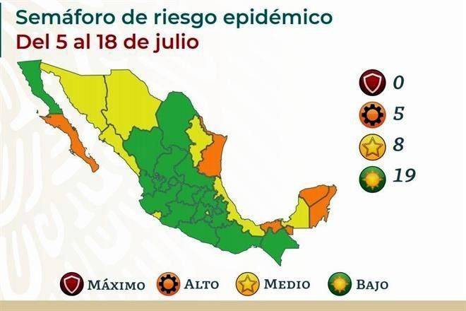 Mantiene Ssa a 19 estados en semáforo verde
