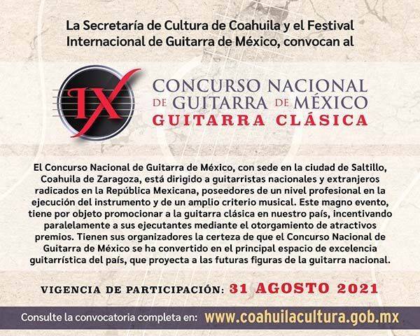 Invitan al 9 Concurso Nacional de Guitarra