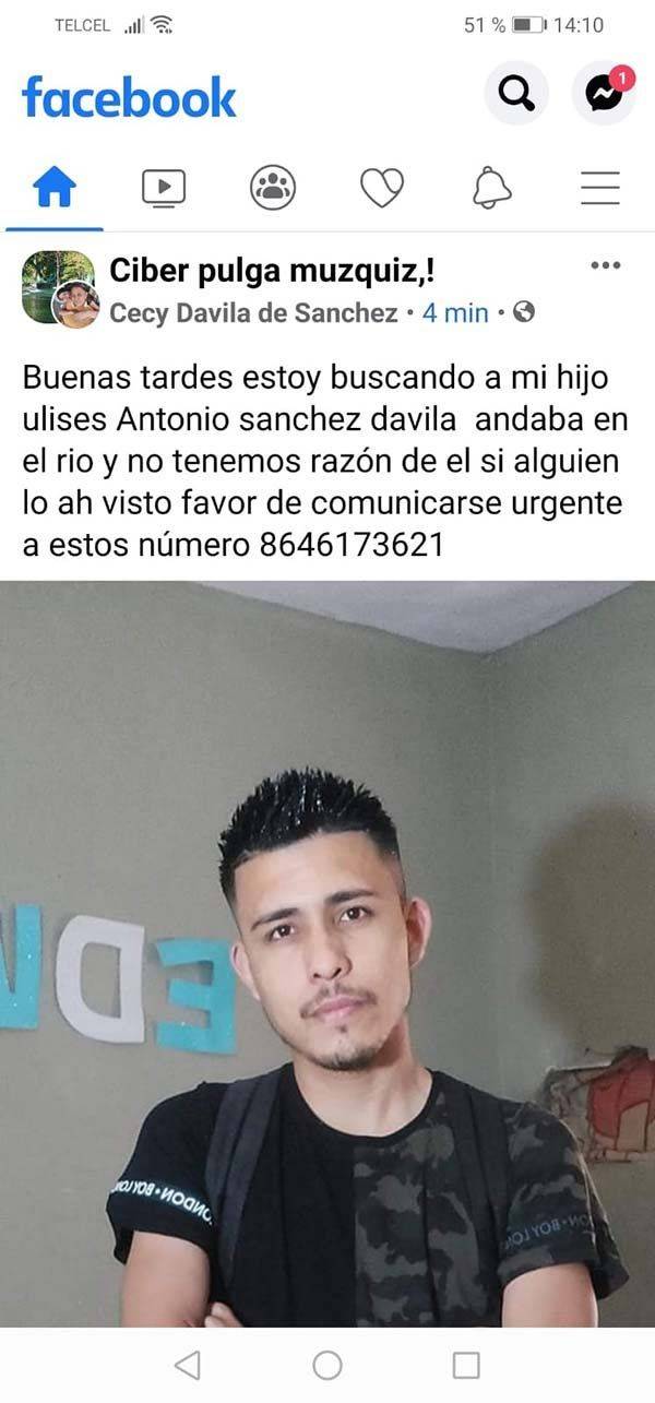 Buscan a muzquense; temen se haya ahogado