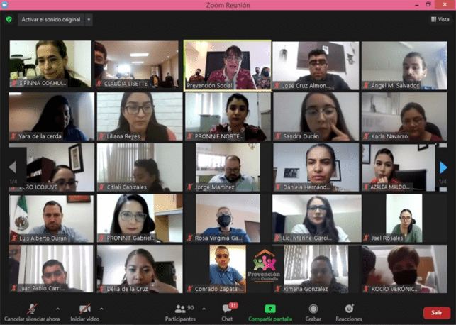 REALIZA PREVENCIÓN SOCIAL DE LA VIOLENCIA EN COAHUILA JORNADA DE CAPACITACIÓN VIRTUAL