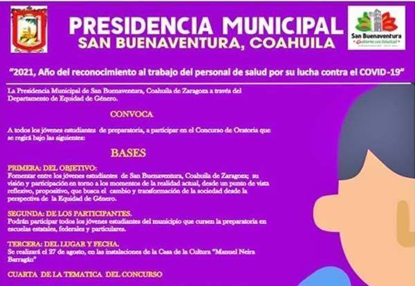 Convoca San Buena a concurso de oratoria
