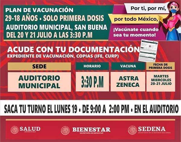 Vacunarán en SB a jóvenes de 18 años