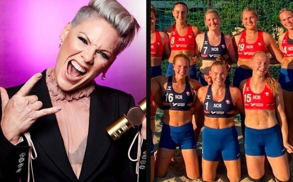 ¡Sororidad! Pink pagará multa de jugadoras noruegas de balonmano que se negaron a usar bikini