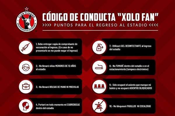 Dará Xolos acceso sólo a seguidores vacunados