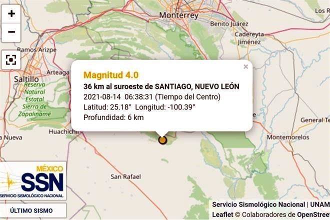 Reportan 3 sismos en Galeana