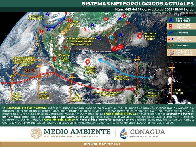 ‘Grace’ se interna en el Golfo de México rumbo a Veracruz