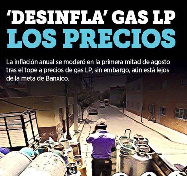 Se modera la inflación; influye tope a gas LP