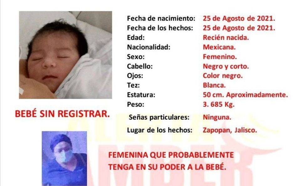 Activan Alerta Amber tras robo de recién nacida en Hospital Zoquipan, Jalisco