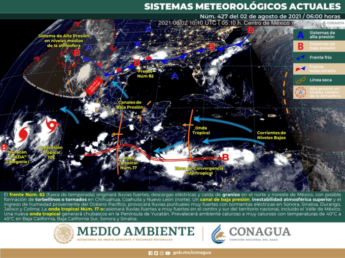 LLUVIAS FUERTES CON DESCARGAS ELÉCTRICAS Y GRANIZADAS, ADEMÁS DE POSIBLES TORBELLINOS O TORNADOS, EN COAHUILA