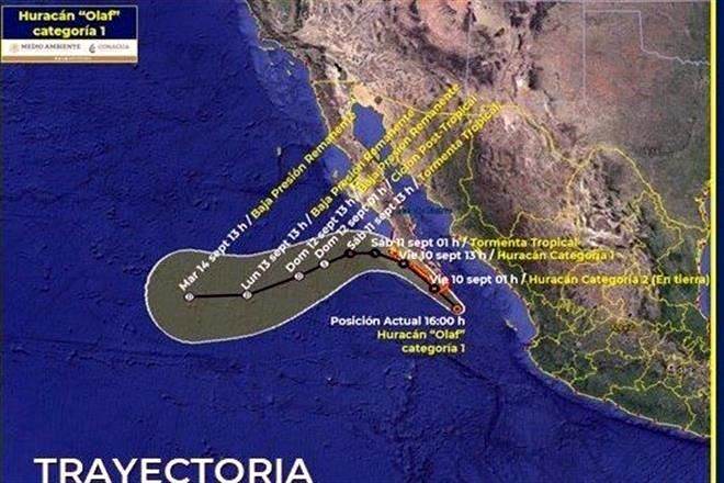 Prevén que huracán ‘Olaf’ impacte en BCS este viernes