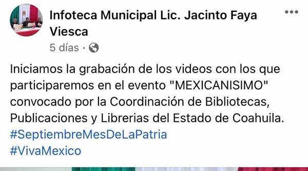 Bibliotecas de Coahuila se ponen mexicanísimas