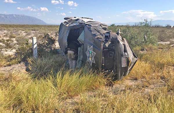 Policías estatales se vuelcan en Hermanas