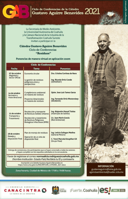 INVITA SMA COAHUILA A CICLO DE CONFERENCIAS EN MATERIA DE RESIDUOS