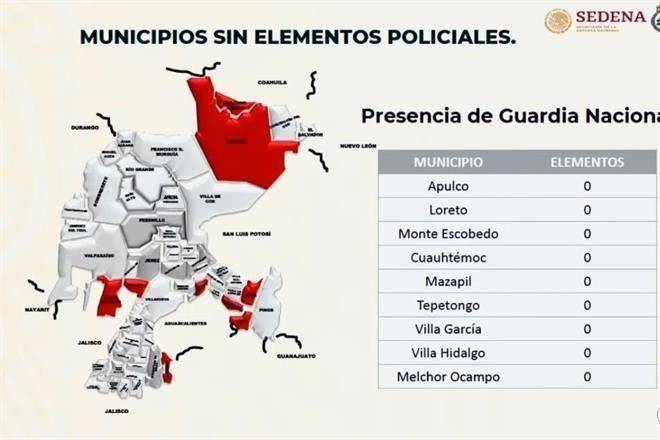 Mandan GN a 9 municipios de Zacatecas sin Policía