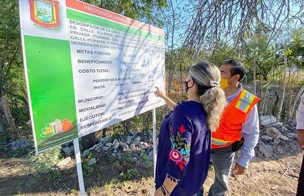 Continúan obras de pavimentación