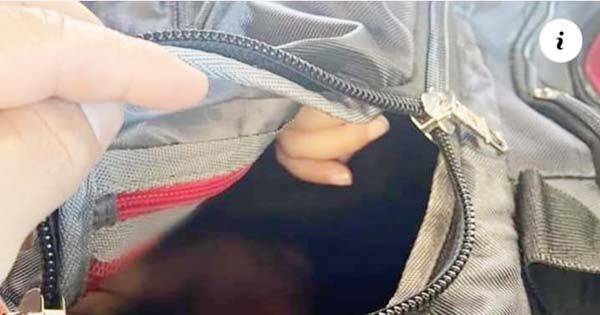 Traficantes abandonan a bebé dentro de bolsa