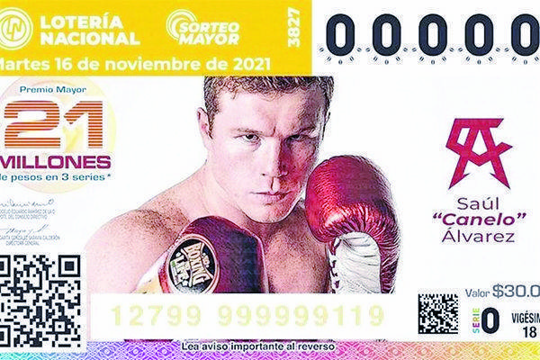 Canelo Álvarez aparece en la Lotería Nacional