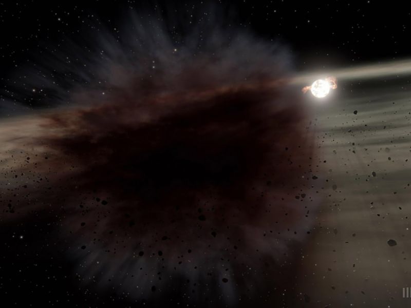 Captan gran nube de polvo tras choque de asteroides a 10 millones de años luz